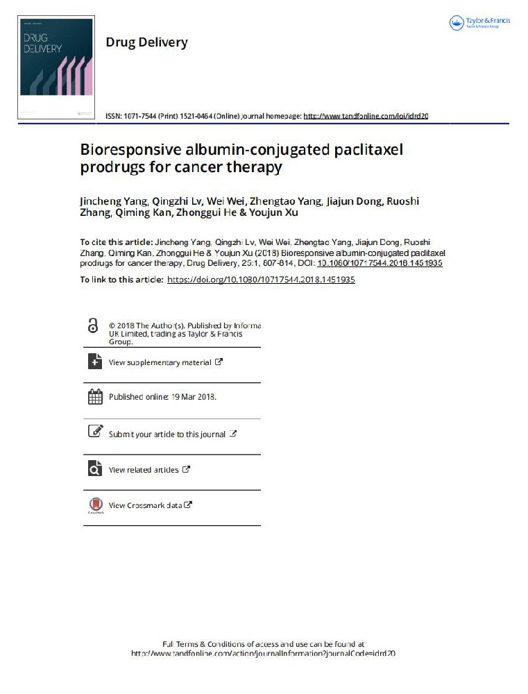 Bioresponsive albumin-conjugated paclitaxel prodrugs for cancer therapy